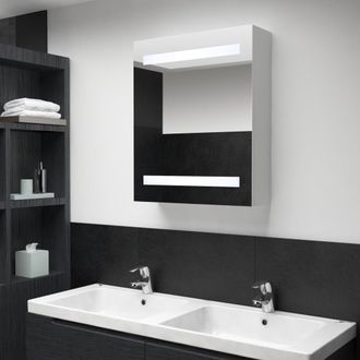 vidaXL Mueble De Ba&ntilde;o Con Espejo Led 50x13,5x60 Cm Vidaxl