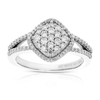 Vir Jewels 2/3 cttw Lab Grown Diamond Ring in Sterling Silver For Women
