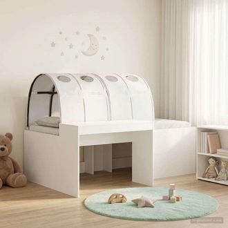 vidaXL Vidaxl Letto Con Tunnel 3 Pz Bianco Legno Ingegnerizzato