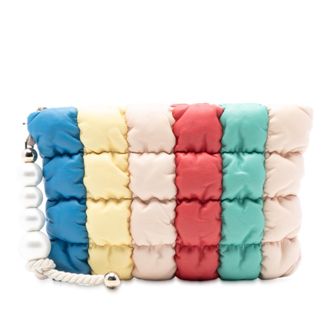 Chanel Tweedehands Cc Multicolore Gevoerde Lamsleer Nepparel Clutch