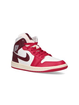 Nike Colour-Block Calf Leather Sneaker - Red