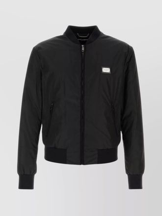 Dolce & Gabbana nylon logo plaque bomber jacket