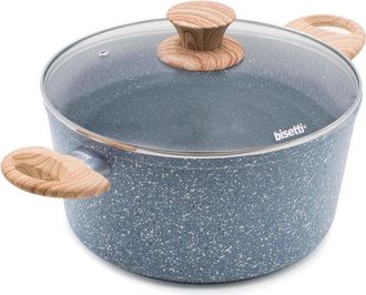 Bisetti Pierre Gourmet casserole ø 24 with lid and handle design wood