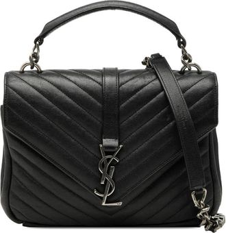 Saint Laurent Pre-owned Saint Laurent Medium Chevron Sheepskin Monogram College Satchel Ladies P7LQ7SX1CXSSFDQ8