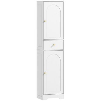 HOMCOM Columna de ba&ntilde;o 40x29.5x170 cm blanco