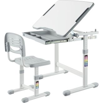 OEM Escritorio Infantil Ajustable Mozos Dc-set-grey Con Silla, Color Gris