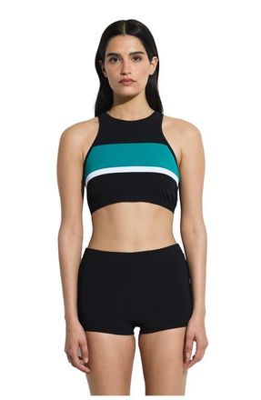 Free Sport By Gottex Aqua Chic High Neck Bikini Top in Black-Green at Nordstrom, Size 12