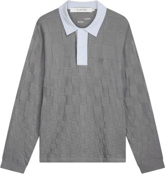 Filling Pieces Knit Shirt Rugby - Heren - Polos - Grijs - S - Polyester - Tops