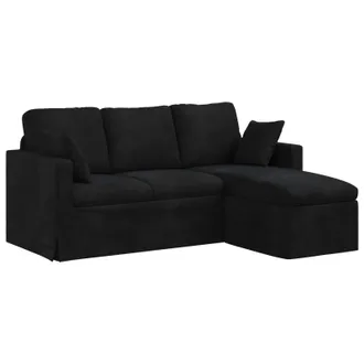 vidaXL Divano Nero 178 X 134 X 80 Cm Velluto Vidaxl