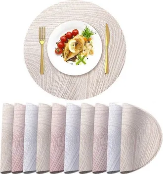 OEM Manteles Individuales, 10 Piezas, Zapatillas, 38 Cm, Antideslizantes, Lavables, Resistentes Al Calor, Picnics, Dorado, Plateado, Oro Rosa