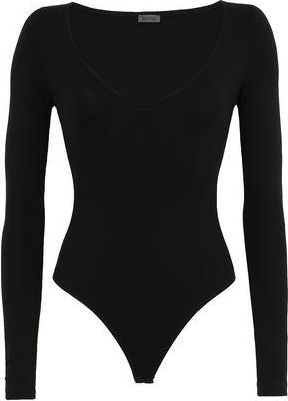 8 by YOOX VISCOSE L/SLEEVE DEEP V-NECK BODYSUIT