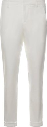 Dondup White Gaubert Regular Fit Stretch Cotton Trousers