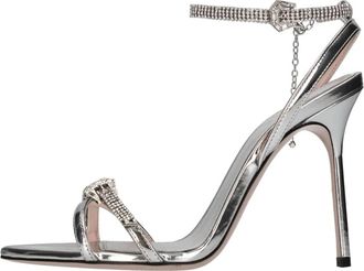 Gedebe Imaan Sandal - Dames - Sandalen met hakken - Grijs - 36 1/2 EU - Leer - Schoenen