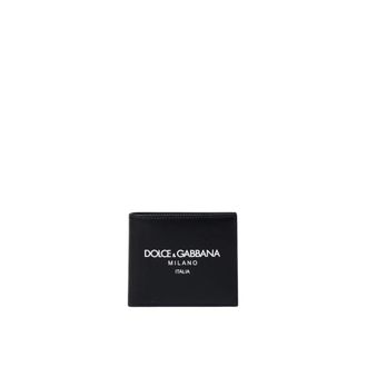 Dolce & Gabbana Wallets & Cardholders, male, Black, Size: ONE SIZE Black Leather Wallet