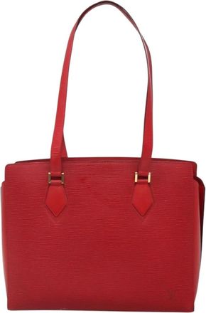 Louis Vuitton Duplex Red Leather Tote Bag (Pre-Owned)