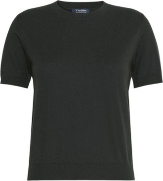 Max Mara Round-neck Truien - Dames - Ronde hals truien - Zwart - L - Katoen - Truien & Vesten