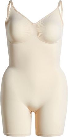 SKIMS Seamless Sculpt Mid Thigh Bodysuit in Sand at Nordstrom, Size Xx-Small