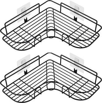 OEM Estante Esquinero Para Ducha Con Adhesivo Antioxidante, Acero Inoxidable, Accesorios De Cocina, Estante De Ba&ntilde;o En Forma De V, 2 Piezas