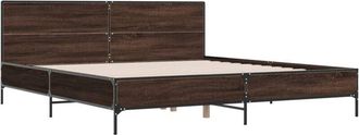 vidaXL Bed Frame without Mattress Brown Oak 200x200 cm Vidaxl