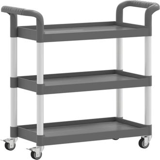 vidaXL Carrito De 3 Niveles Aluminio Gris 77x34x72 Cm Vidaxl