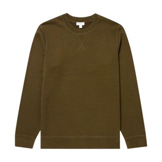 Sunspel Hoodies & sweatvesten, Heren, Groen, XL, Katoen, Loopback Sweatshirt