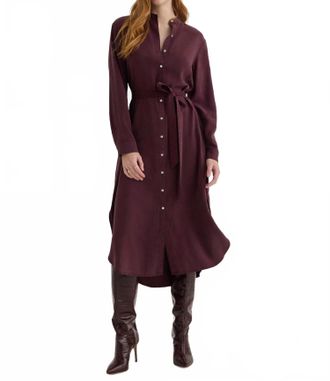 Bella Dahl Flowy Hem Dress In Pinot Noir