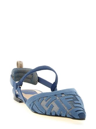 Fendi Colibr&igrave; Lite Slingback Flat - Blue