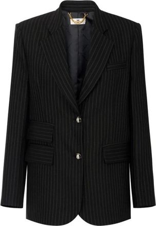 Elisabetta Franchi Pinstripe Wool Blazer - Dames - Blazers - Zwart - XS - Wol - Jassen