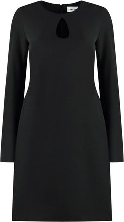 P.A.R.O.S.H. Midi-jurk met keyhole hals - Zwart