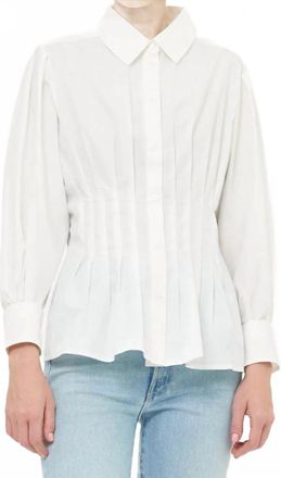 Oliphant Elizabeth Soft Peplum Silhouette Top In Cloud