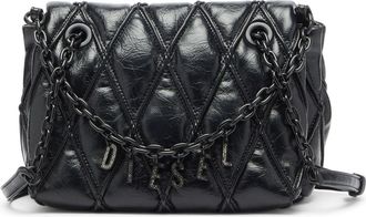 Diesel Charm-D - Shoulder bag in shiny quilted PU - Shoulder Bags - Woman - Black
