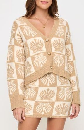 L*Space Shell Be There Cover-Up Cardigan in Seashell Jacquard at Nordstrom Rack, Size Large