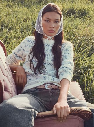 Twik Womens Floral jacquard sweater