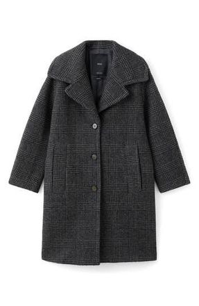 Mango Glen Plaid Wool Blend Coat in Grey at Nordstrom Rack, Size Medium