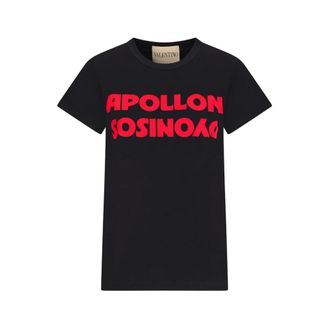 Valentino Garavani T-Shirts, female, Black, Size: S B-W Paris T-Shirt