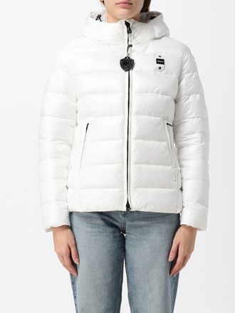 Blauer Piumino corto Caroll in nylon trapuntato con cappuccio