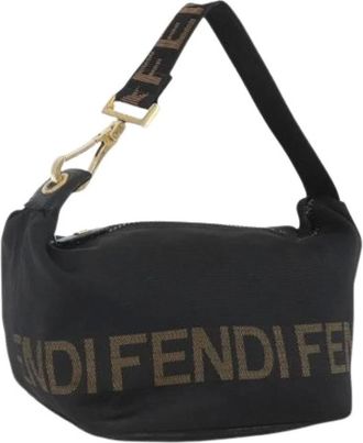 Fendi Pre-owned Mini Bags, female, Black, Size: ONE SIZE Pre-owned Canvas Mini Bag