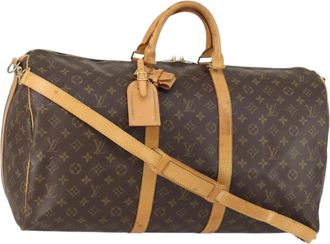 Louis Vuitton Keepall Bag Monogram Canvas Brown Canvas Travel Bag Bag (Pre-Owned)
