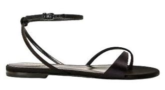 Saint Laurent Black and Midnight Blue Satin Dive Sandals Size 39