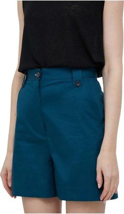 Paul Smith High-waist Mini Shorts - Dames - Bermuda - Blauw - XS - Katoen - Korte Broeken
