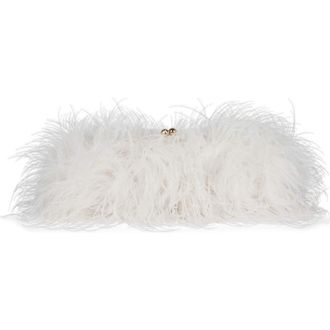 Jeffrey Campbell Animal Feather Clutch in White Combo at Nordstrom