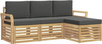 vidaXL Conjunto De Sof&aacute;s De Exterior 4 Uds. Blanco Y Antracita Vidaxl