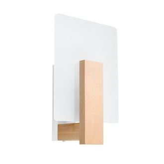Sollux Lighting L&aacute;mpara de pared madera natural madera, vidrio alt. 31 cm
