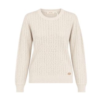 Yes-Zee Round-neck Truien - Dames - Ronde hals truien - Beige - XS - Polyester - Truien & Vesten