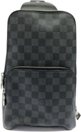Louis Vuitton Pre-owned Cross Body Bags, male, Gray, Size: ONE SIZE Pre-owned Coated Canvas Shoulder Bag