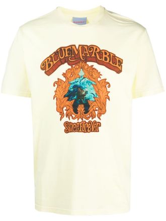 Bluemarble T-shirt met logoprint - Geel