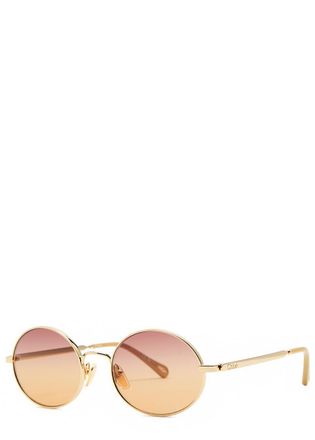 Chlo&eacute; Round-frame Sunglasses - Gold - One Size
