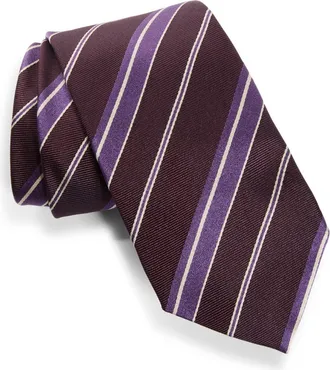 Tom Ford Stripe Jacquard Silk Tie in Vva Violet Multicolor at Nordstrom