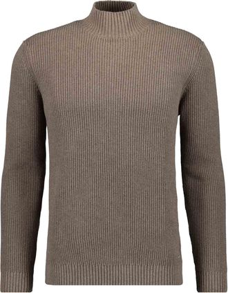 Ragman Rundhalspullover RAGMAN, Herren, Gr. 52, braun (camel), Strick, 95% Baumwolle 5% Kaschmir, ohne Ausschnitt, Pullover Rundhalspullover