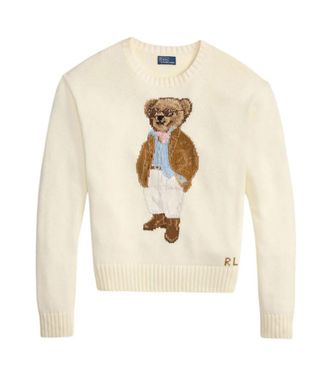 Ralph Lauren Cream Graphic Crew Neck Sweater